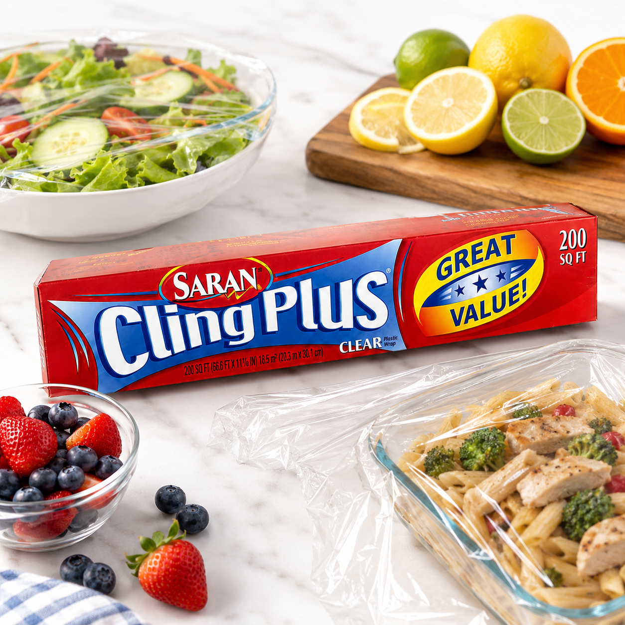 Saran Plastic Wrap Cling Plus Food Wrap 200 ft