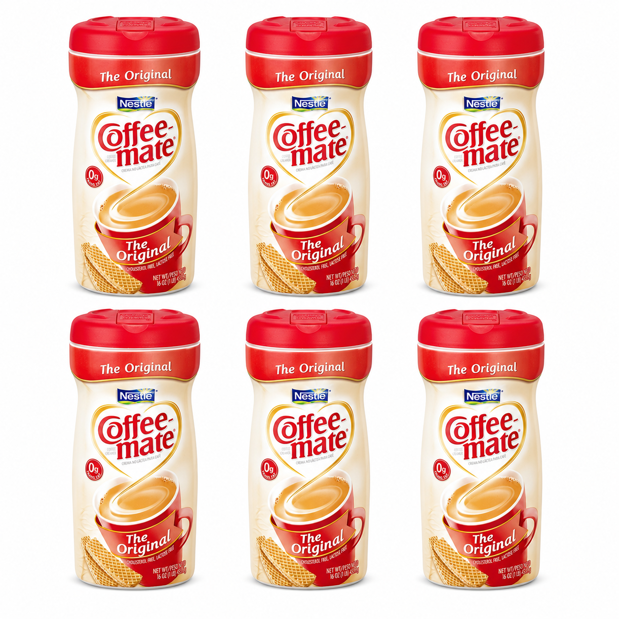 Nestle Coffee-mate Powdered Coffee Creamer Original Non-Dairy 16-Ounce Container (Pack of 6)