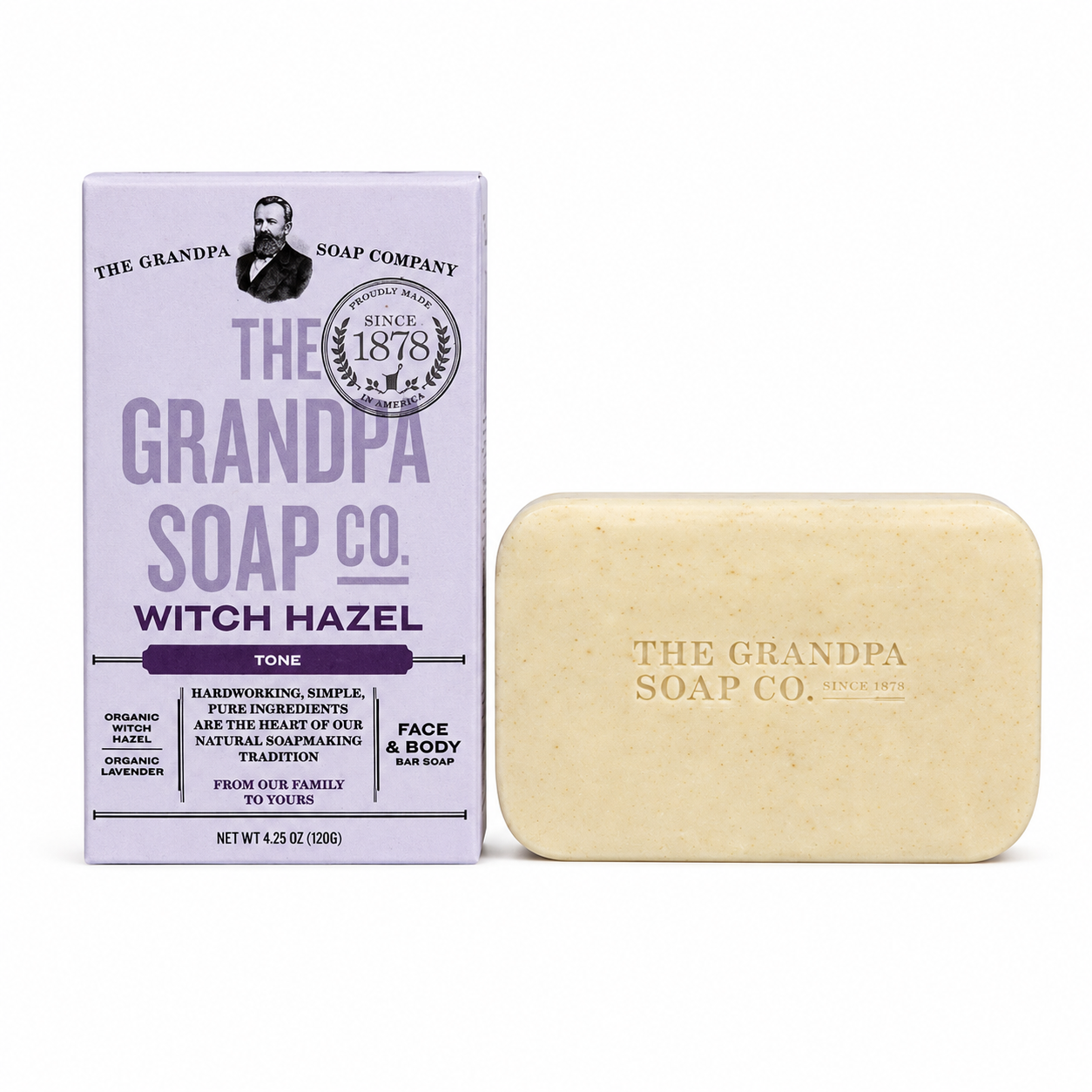 Grandpa's Witch Hazel Bar Soap Soft and Gentle, 4.25 Ounce