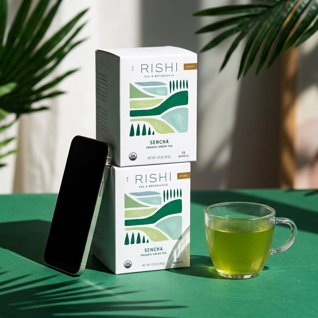 Rishi Tea & Botanicals Sencha Organic Green Tea, 15 sachets (Pack of 2) Rishi Tea & Botanicals