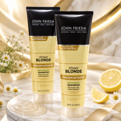 John Frieda sheer blonde Highlight Activating Enhancing Shampoo For Lighter Blondes 8.45 oz (Pack of 3)