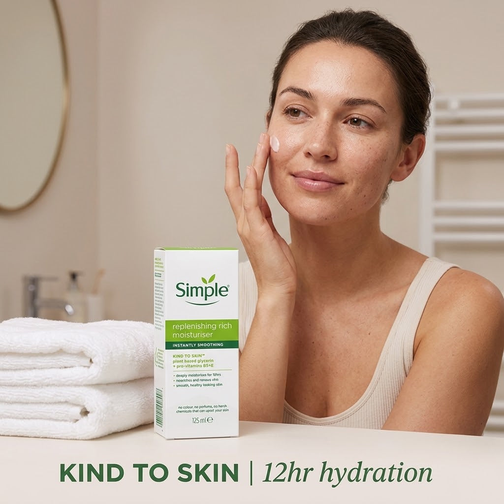 6 x Simple Kind to Skin Replenishing Rich Moisturiser 125 mL Simple