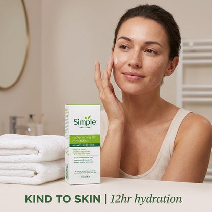 6 x Simple Kind to Skin Replenishing Rich Moisturiser 125 mL Simple