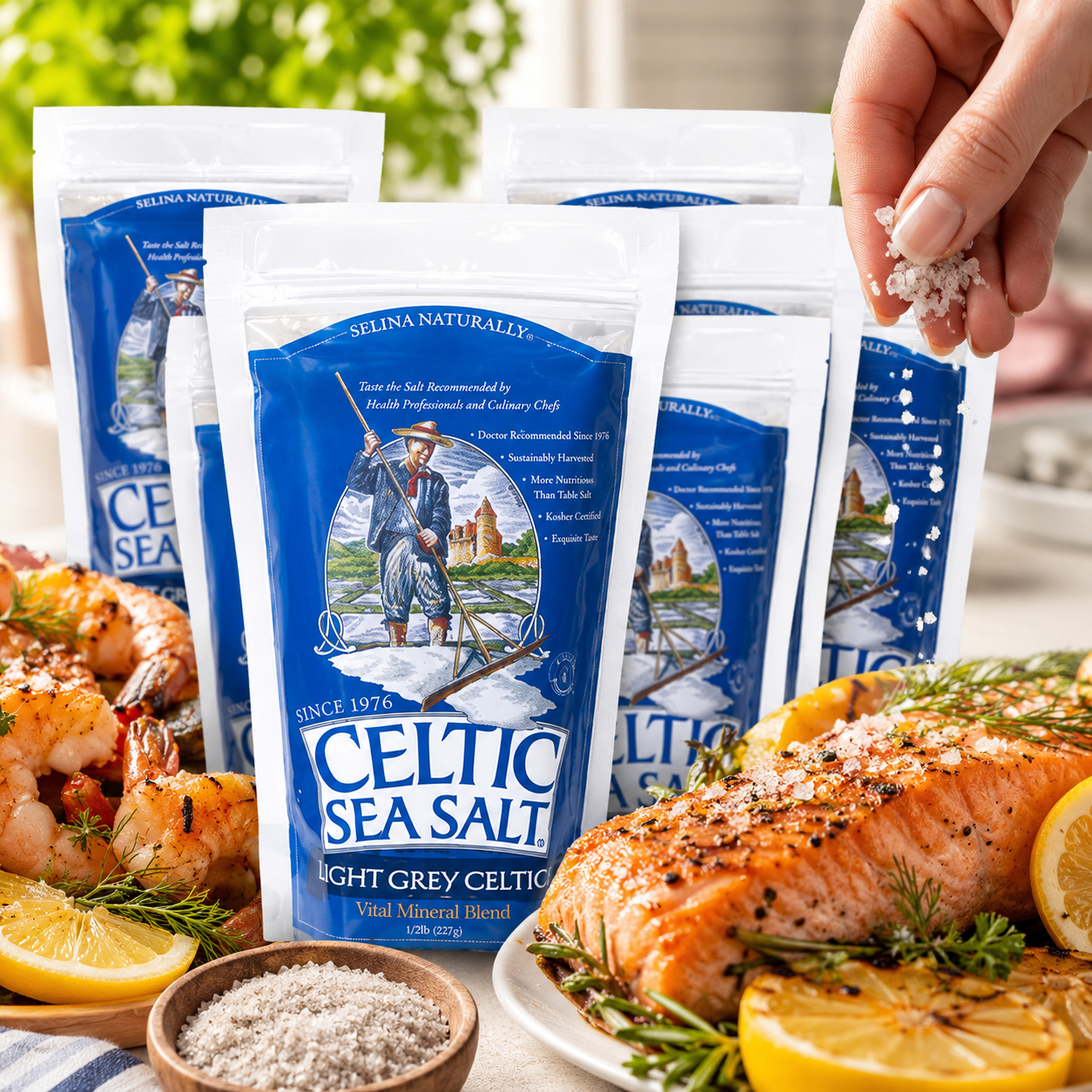 Celtic Sea Salt Light Grey Sea Salt Additive-Free Gluten-Free Non-GMO Verified Kosher Paleo-Friendly 1/2 lb