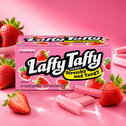 Laffy Taffy Stretchy & Tangy Strawberry, 1.5 Ounce 24 ct