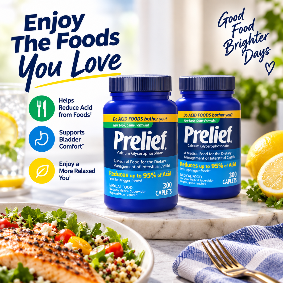 PRELIEF Acid Reducer Caplets Dietary Supplement, 300 Count (Pack of 2) Prelief