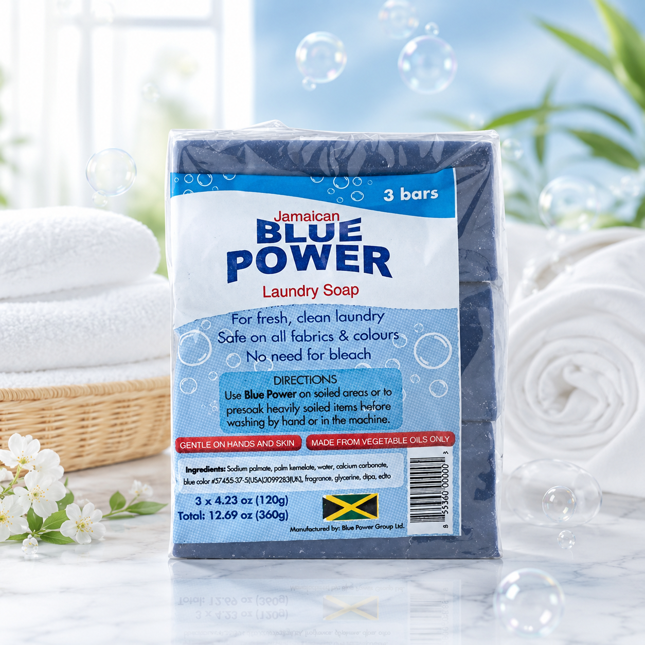 Jamaican Blue Power Laundry Soap, 4.23 Ounce (Pack of 3)