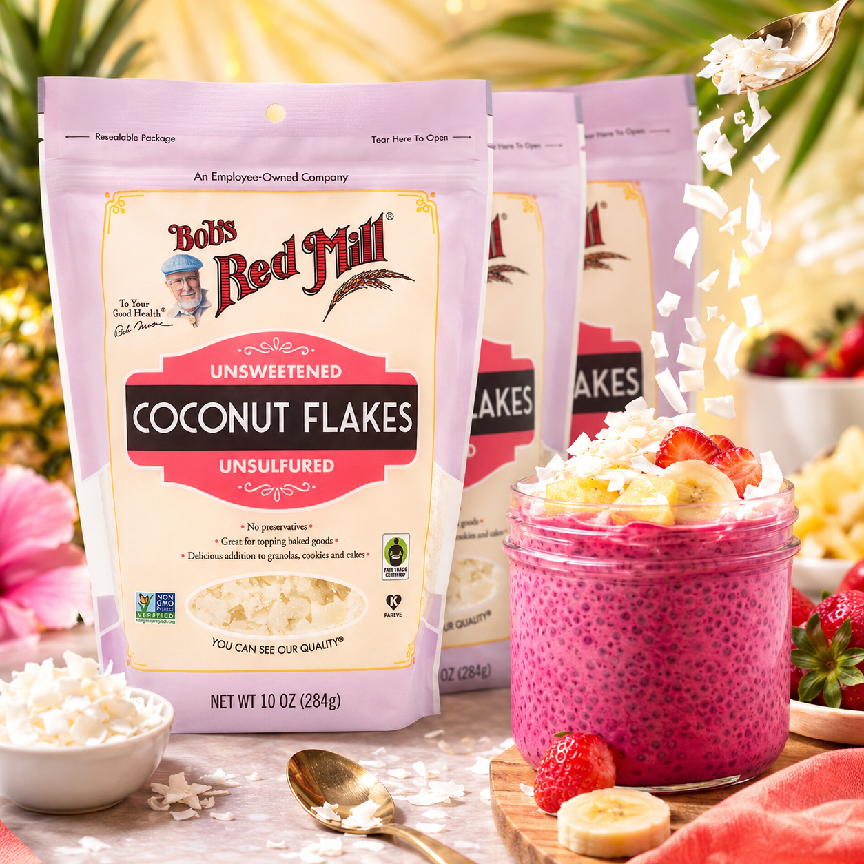 Bob's Red Mill Unsweetened Coconut Flakes Resealable 10 oz