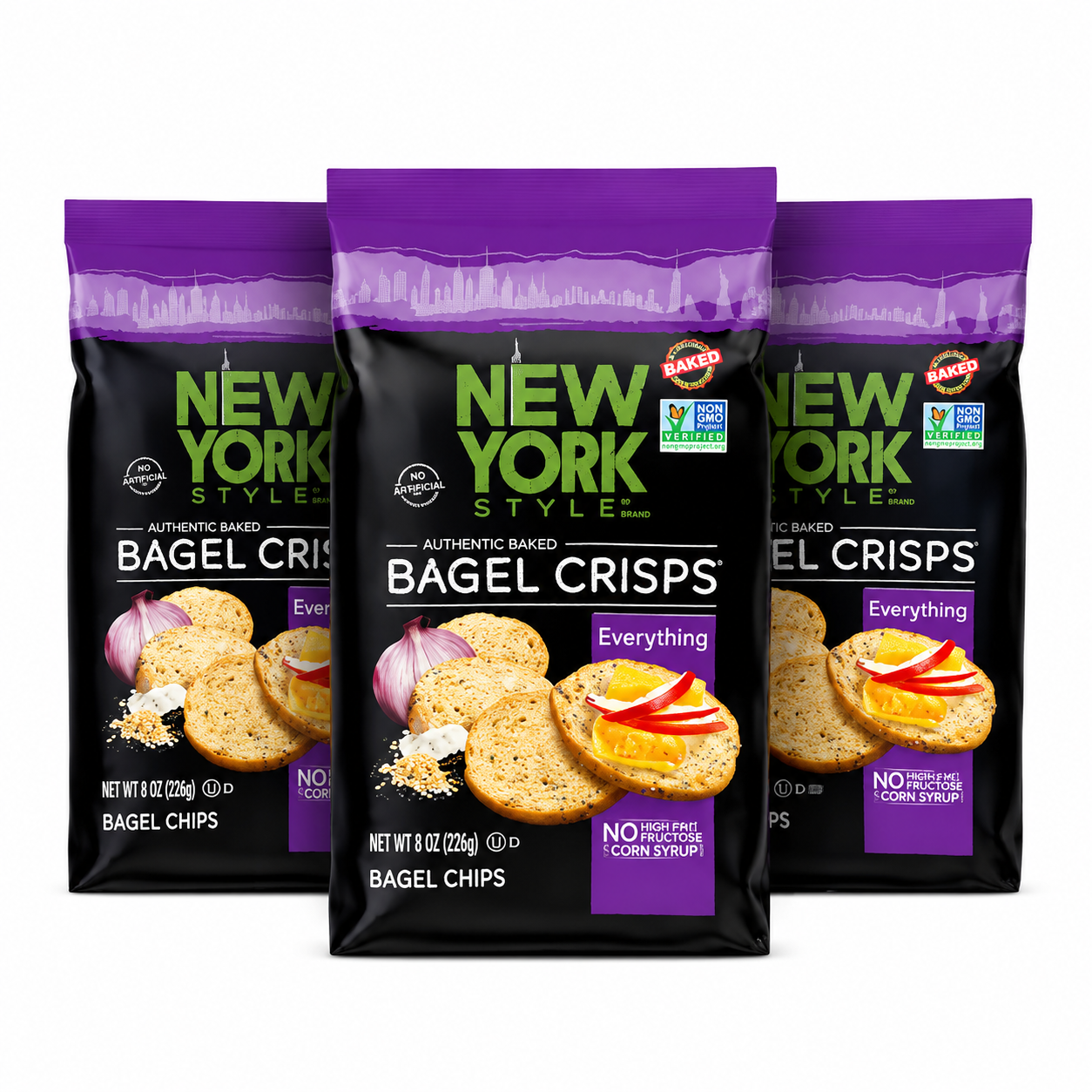 New York Style Bagel Crisps Everything 6 Ounce (Pack of 3)