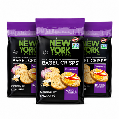 New York Style Bagel Crisps Everything 6 Ounce (Pack of 3)