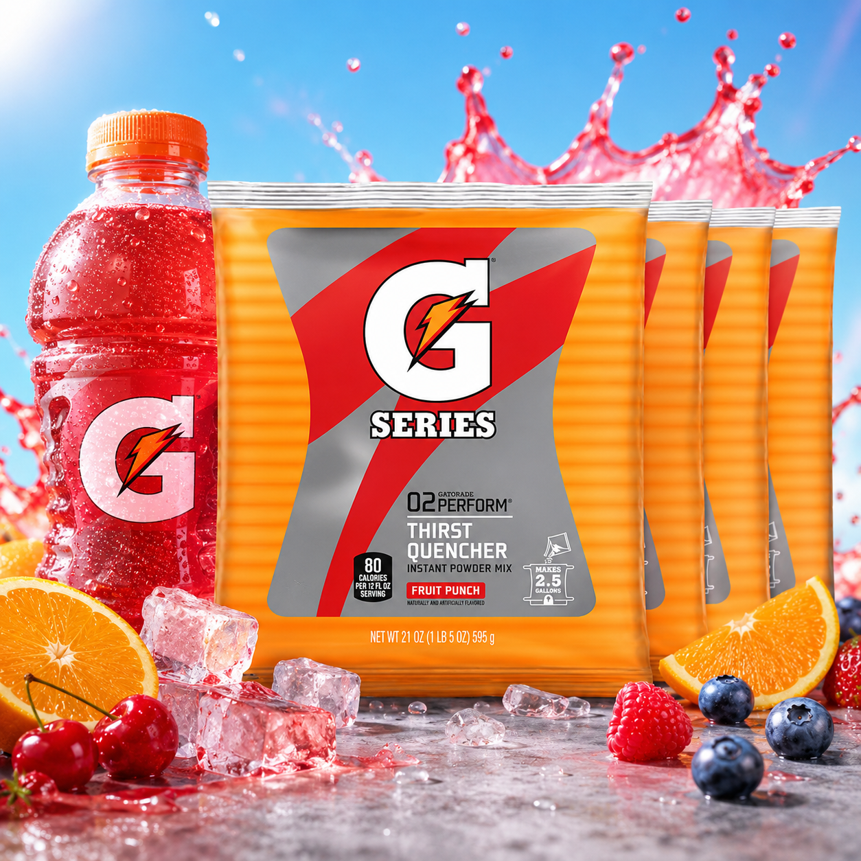 Gatorade Powder Pouch Fruit Punch 84 oz