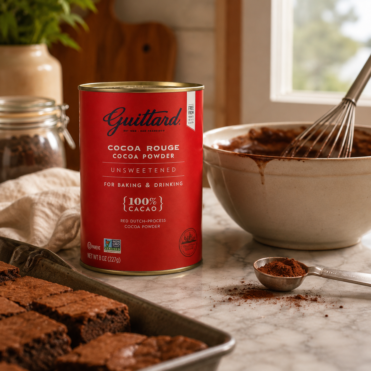 Guittard Rouge Red Dutch Process Cocoa Powder Unsweetened Two 8oz Cans