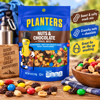 Planters Nuts & Chocolate M&M's, 6 oz Bags (Pack of 12) Planters