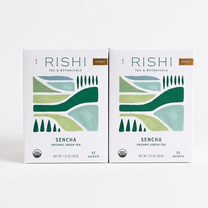 Rishi Tea & Botanicals Sencha Organic Green Tea, 15 sachets (Pack of 2) Rishi Tea & Botanicals
