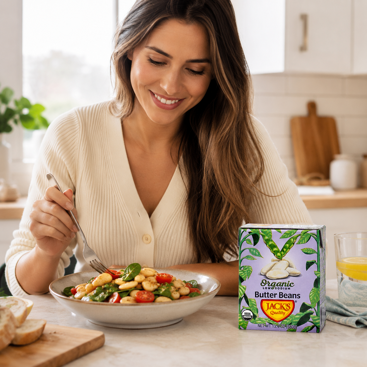 Jacks | Organic White Butter Beans 13.4 oz. | Filled with Protein & Fiber, Low Sodium & Non-GMO | (Pack of 8)