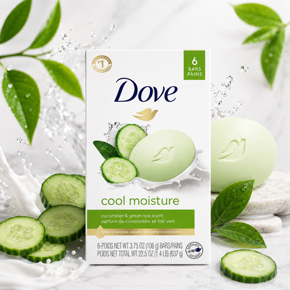 Dove Go Fresh Beauty Bar Cool Moisture 6 ct 4 oz