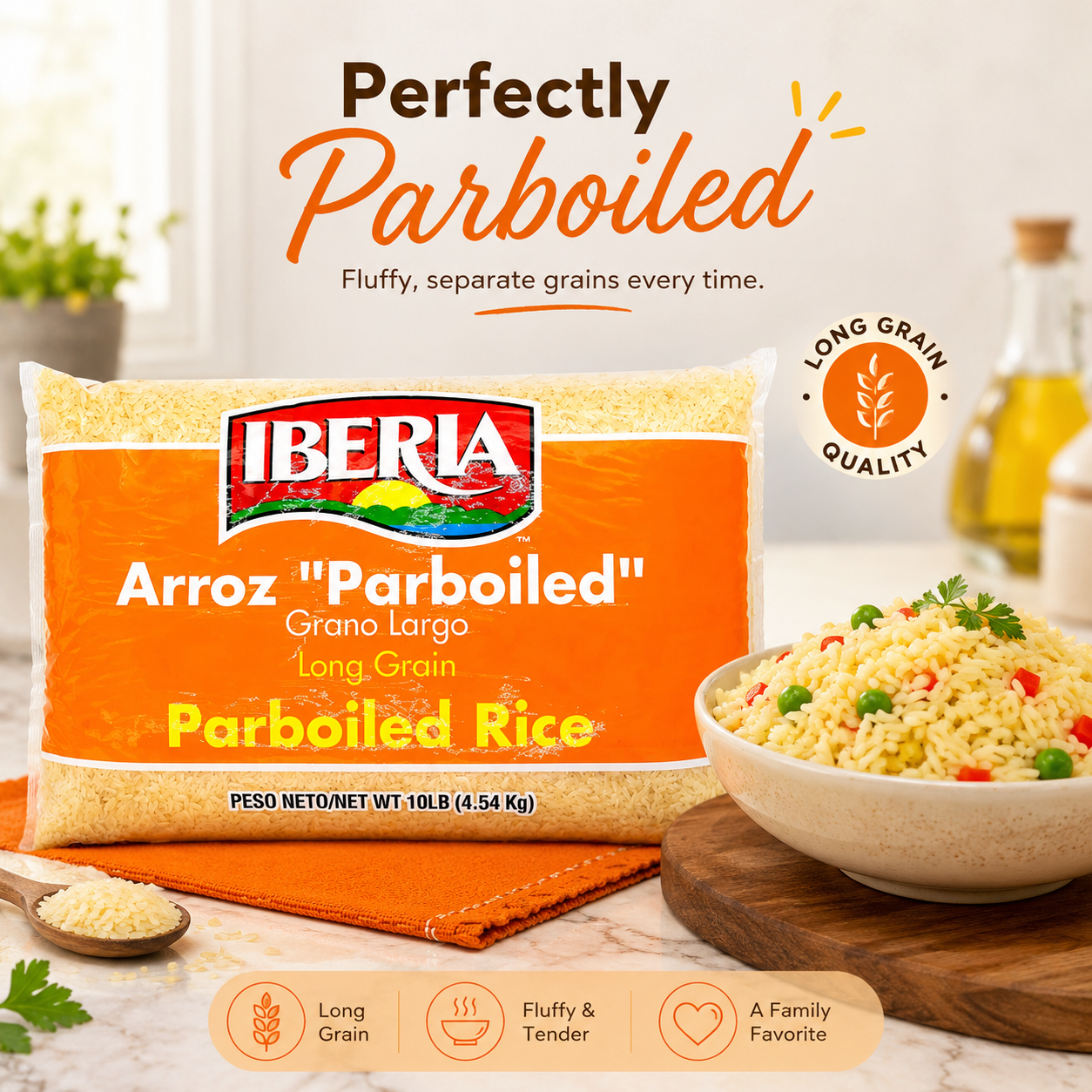 Iberia Long Grain Parboiled Rice 10 lb