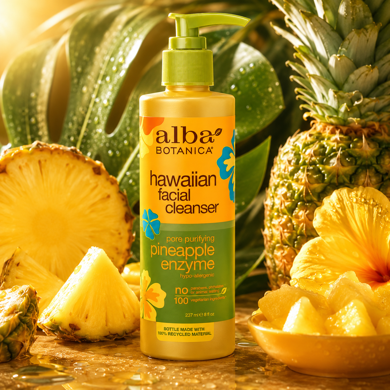 Alba Botanica Hawaiian Enzyme Face Cleanser, Pineapple, 8 oz