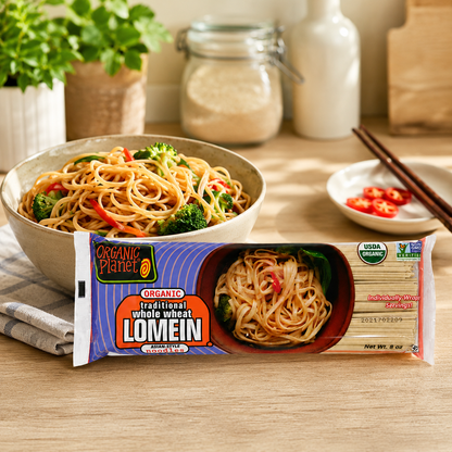 ORGANIC PLANET Whole Wheat Lo Mein Asian Stir-Fry Noodles 8 oz