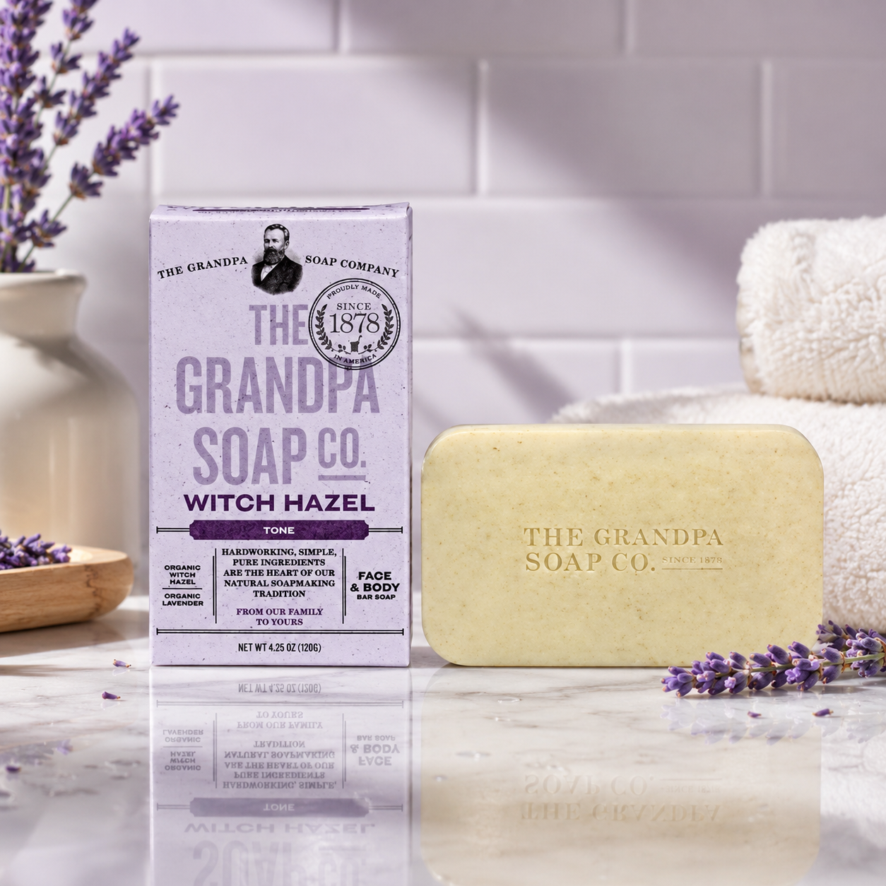 Grandpa's Witch Hazel Bar Soap Soft and Gentle, 4.25 Ounce
