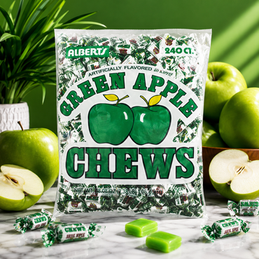 Albert's Fruit Chews - Green Apple Flavor (240 Candies)