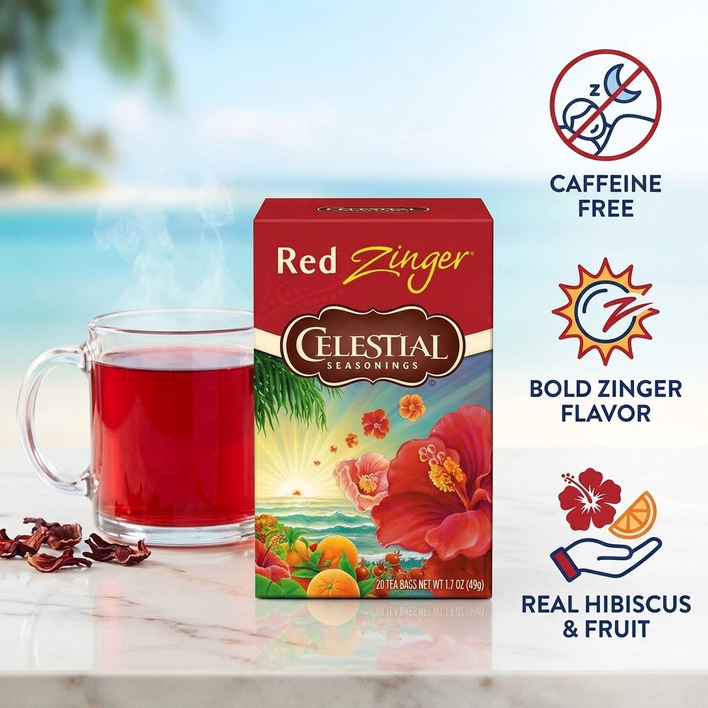 Celestial Seasonings Red Zinger Caffeine-Free Herbal Tea, 20 Bags (Pack of 2) Celestial Seasonings