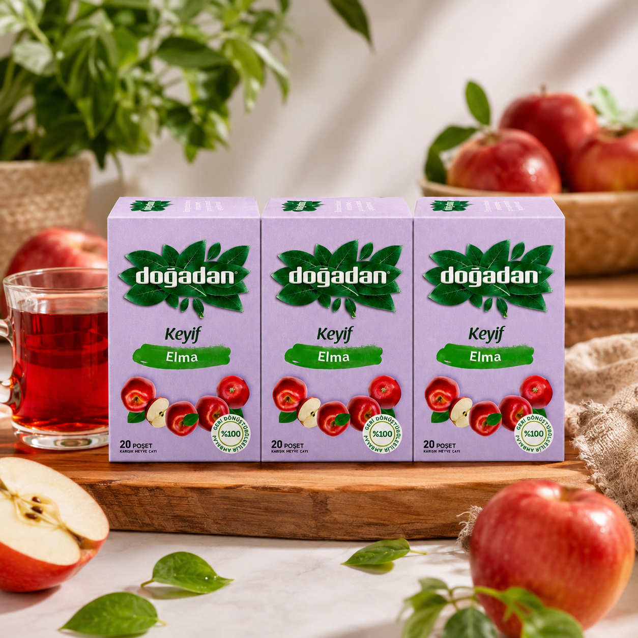 Dogadan Premium Turkish Apple Tea Elma Cayi 20 Tea Bags
