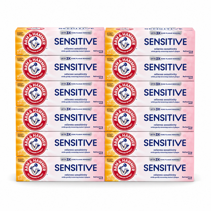 Arm & Hammer Sensitive Toothpaste Refreshing Mint Relieves Sensitivity 4.5 Ounce (Pack of 12)