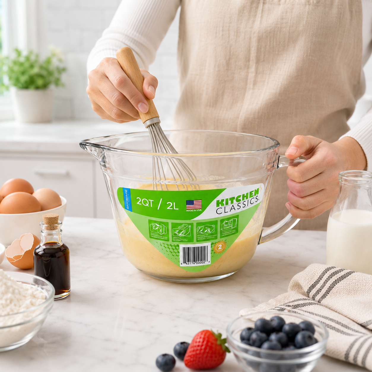 Kitchen Classics 2 Quart Batter Bowl, Mix and Measure