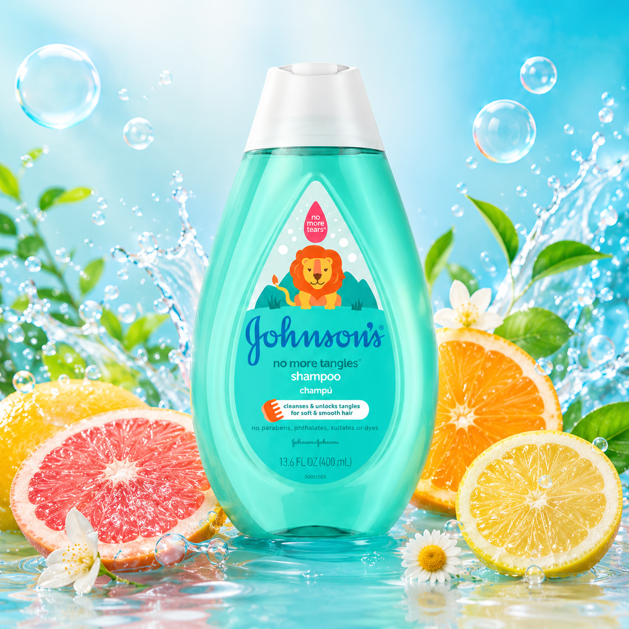 Johnson's No More Tangles Detangling Shampoo for Toddlers and Kids, Gentle No More Tears Formula, Hypoallergenic and Free of Parabens, Phthalates, Sulfates and Dyes, 13.6 fl. oz (Pack of 3)