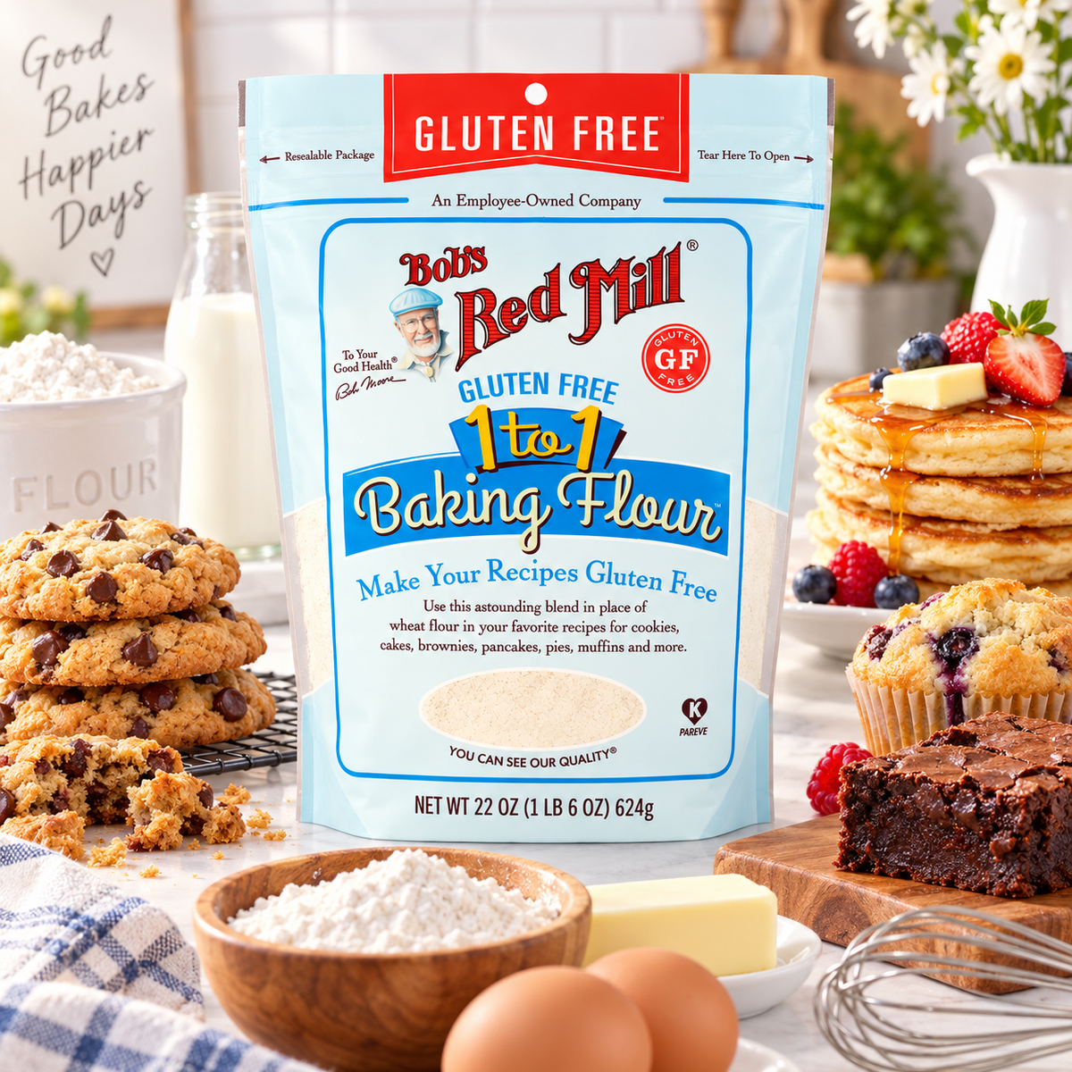 Bob's Red Mill Gluten Free 1-to-1 Baking Flour, 22 oz (623 g) Bob's Red Mill