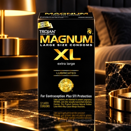 Trojan Magnum XL Large Size Lubricated Latex Condoms, 12 Count Trojan