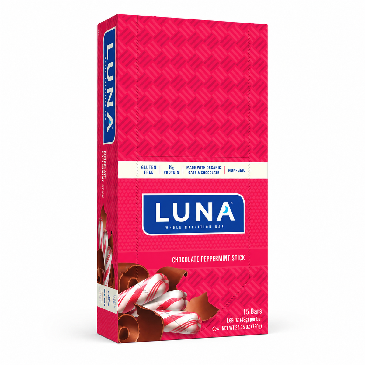 CLIF Bar LUNA BAR Gluten Free Snack Bars Chocolate Peppermint Stick Protein Non-GMO Plant-Based On-The-Go Snacks 1.69 oz Bars Clif Bar