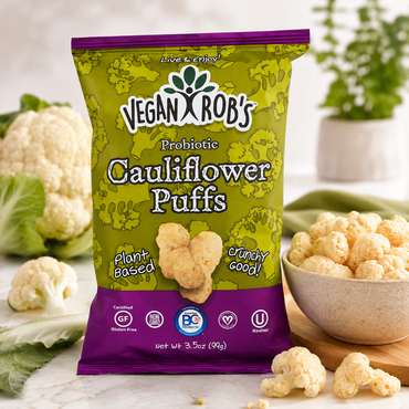 Vegan Rob's Plant Based Probiotic Cauliflower Puffs Gluten Free Kosher 3.5 oz