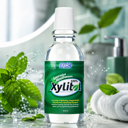 Epic Xylitol Spearmint Flavored Mouthwash 16 oz