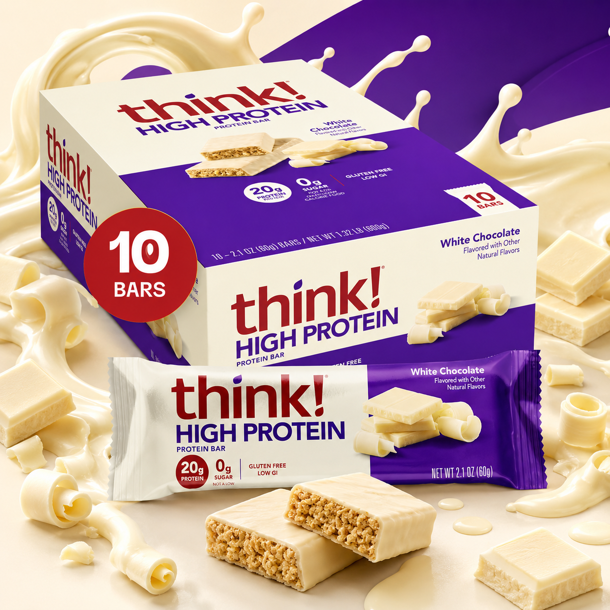 thinkThin High Protein Bars White Chocolate Flavor 2.1 oz