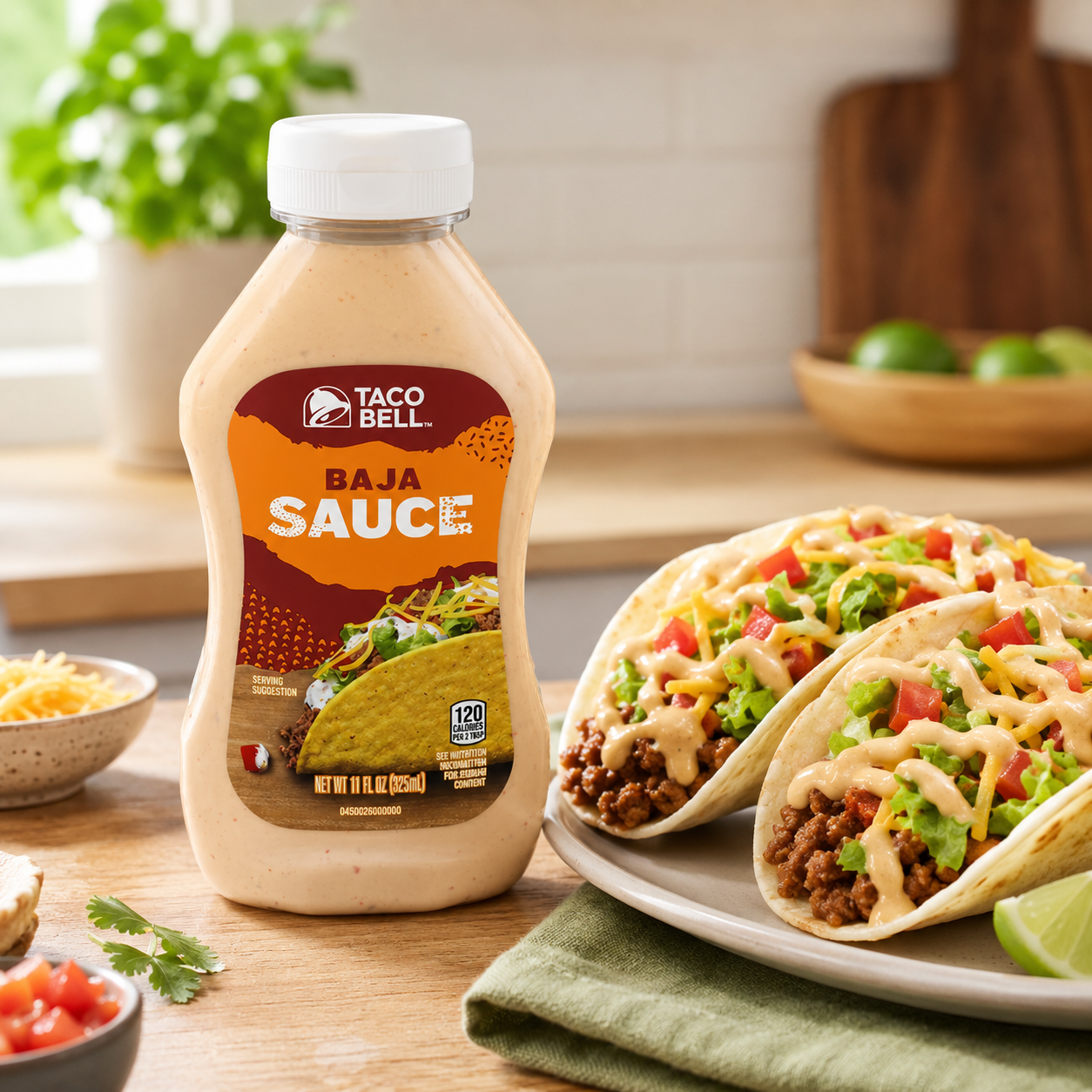Taco Bell Baja Sauce Bottle NEW FLAVOR Taco Sauce 11 oz
