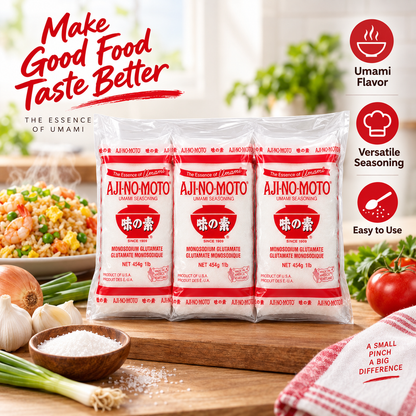 Ajinomoto MSG in Plastic Bag Umami Seasoning 454g / 1LB / 16 oz (Pack of 3) Ajinomoto