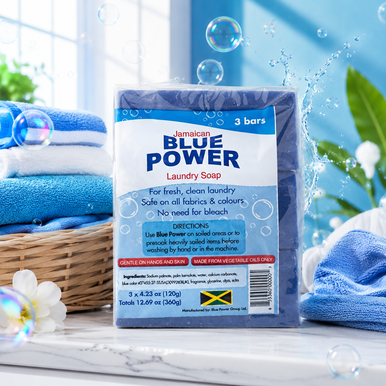 Jamaican Blue Power Laundry Soap, 4.23 Ounce (Pack of 3)