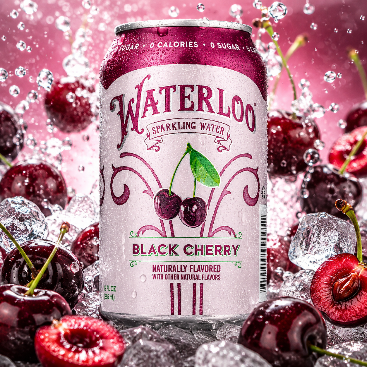 Waterloo Sparkling Water Black Cherry 12 Fl Oz