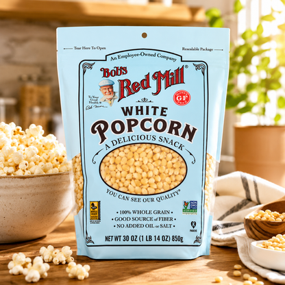 Bob's Red Mill Whole White Popcorn Resealable 30 Ounce (Pack of 2)