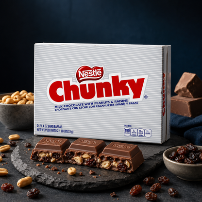 Nestle Chunky Chocolate Single Candy Bars, 1.4 Ounce (Pack of 24)