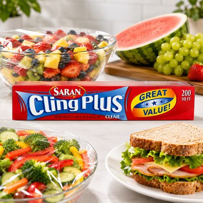 Saran Plastic Wrap Cling Plus Food Wrap 200 ft