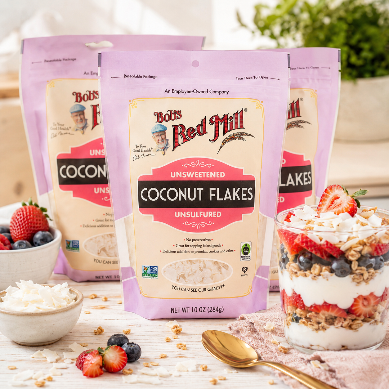 Bob's Red Mill Unsweetened Coconut Flakes Resealable 10 oz