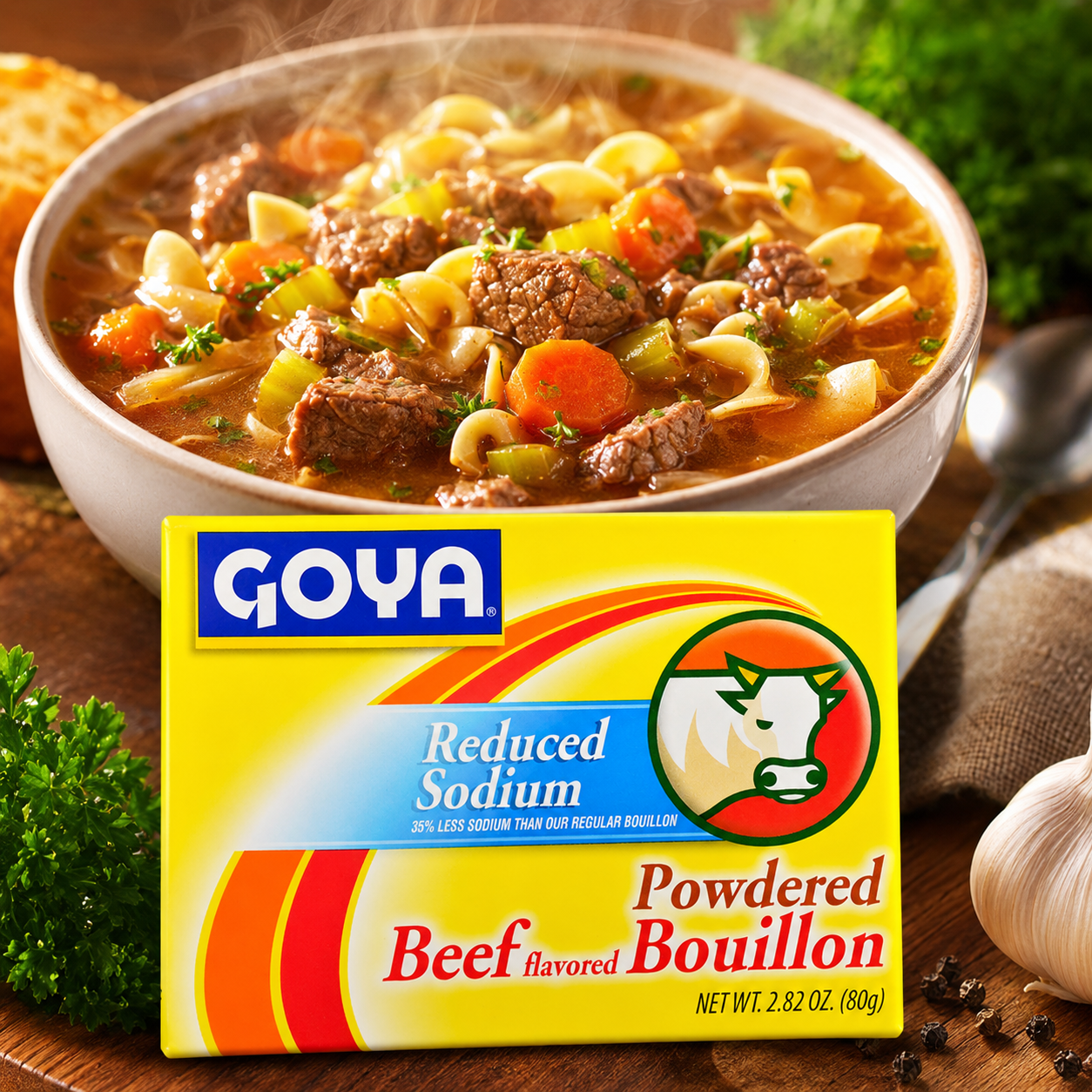 Goya Foods Beef Bouillon Reduced Sodium 2.82 oz