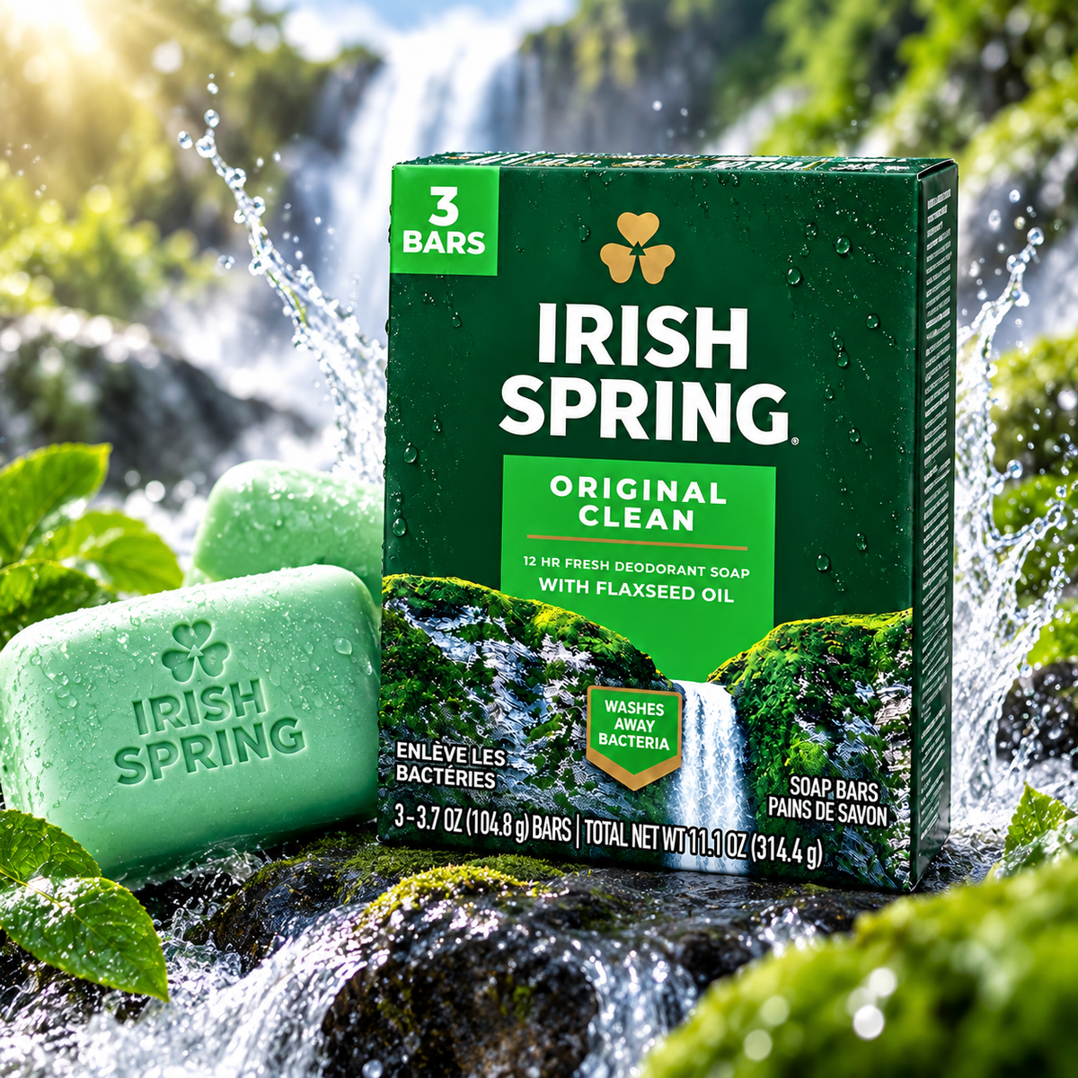 Irish Spring Original Deodorant Soap 3 Bars (Pack of 2, 6 Total) Irish Spring