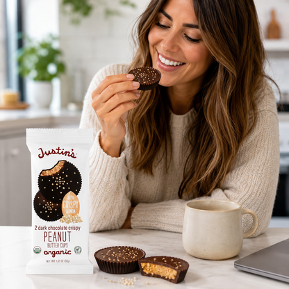 Justin's Organic Dark Chocolate Crispy Peanut Butter Cups 1.32 oz