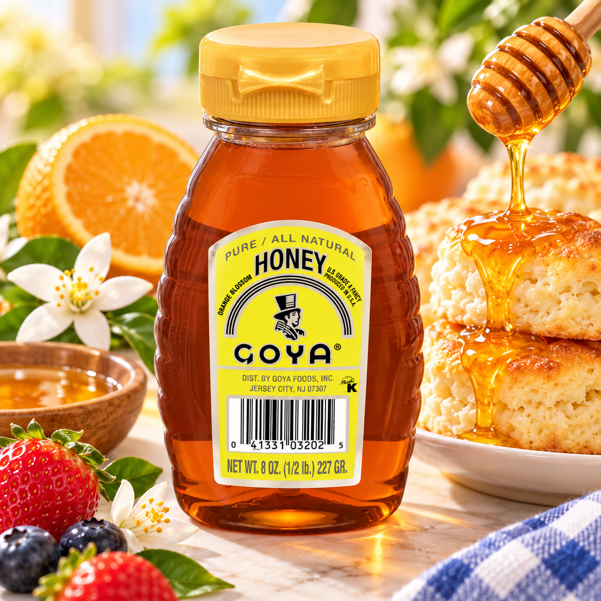 Goya Pure Orange Blossom Honey, All Natural, 8 oz Goya