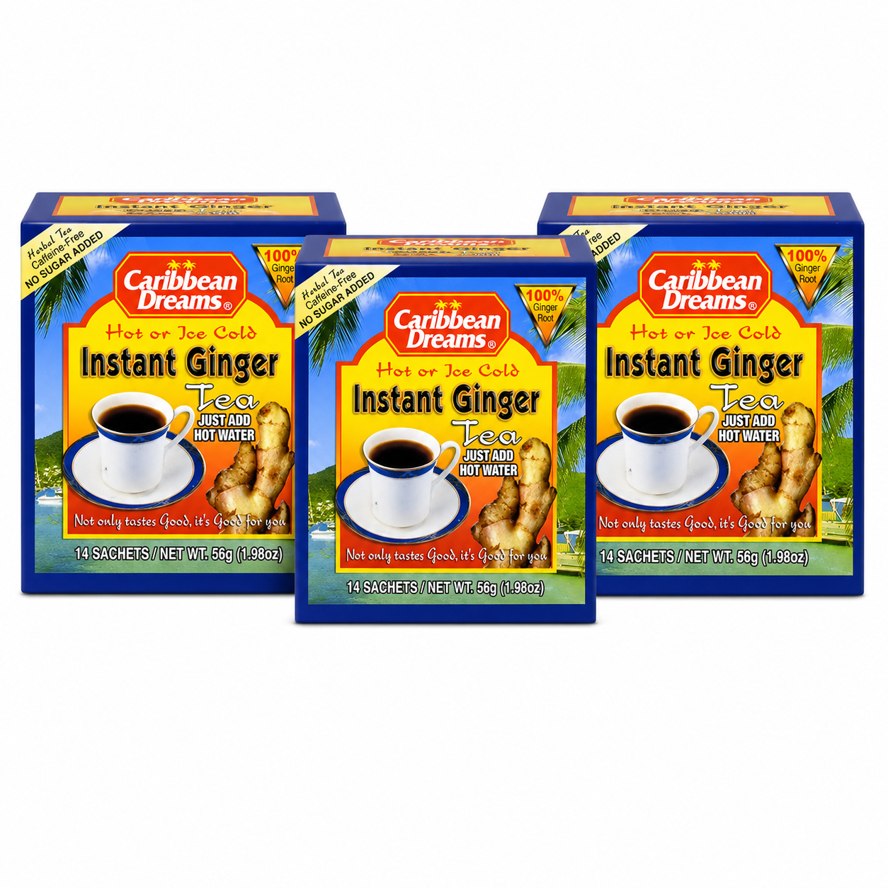 Caribbean Dreams Ginger Tea Instant Unsweetened 14 Sachets