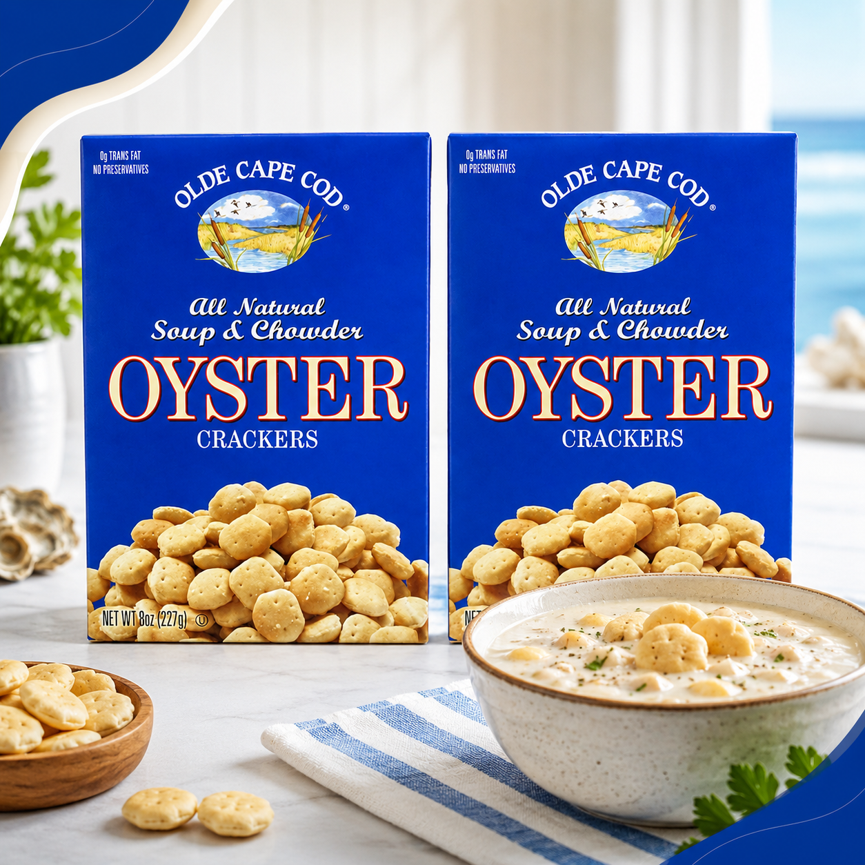 Olde Cape Cod Oyster Crackers, Soup & Chowder, Multi-Pack 8 oz (Pack of 2)